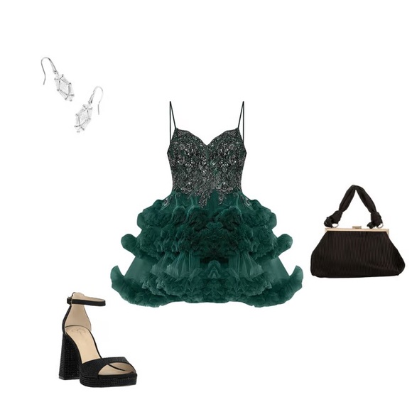 MAC DUGGAL
Thin Strap Beaded Bodice Tiered Tulle Dress - Picture 16 of 17